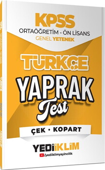 Yediiklim  2026 KPSS Ortaöğretim Önlisans Türkçe Çek Kopart Yaprak Test