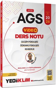 Yediiklim Yayınları 2026 MEB AGS Eğitim Bilimleri Gelişim Psikolojisi Öğrenme Psikolojisi ve Rehberlik Video Ders Notu