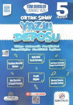  Alan Yayınları 5. Sınıf Tüm Dersler Ortak Sınav 1. Dönem 2. Yazılı