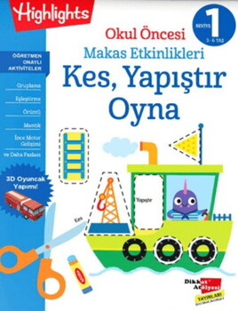  Dikkat Atölyesi Yayınları Okul Öncesi Makas Etkinlikleri Kes Yapıştır Oyna 1. Seviye