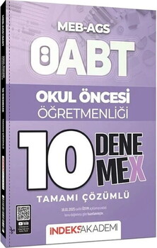 İndeks Akademi ÖABT MEB AGS Okul Öncesi Öğretmenliği 10 DenemeX Çözümlü