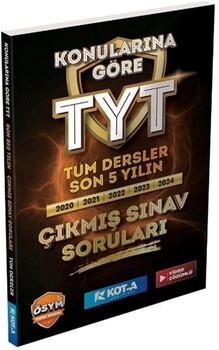  Kota Yayınları TYT Tüm Dersler Konularına Göre Son 5 Yılın Çıkmış Sınav Soruları