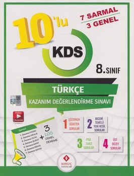 Sonuç Yayınları 8. Sınıf Türkçe 10 lu Kazanım Değerlendirme Sınavı