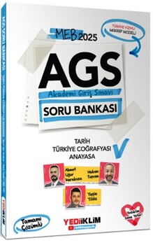  Yediiklim  MEB AGS Tarih Türkiye Coğrafyası ve Anayasa Tamamı Çözümlü Soru Bankası