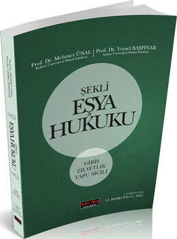  Savaş Yayınları Şekli Eşya Hukuku