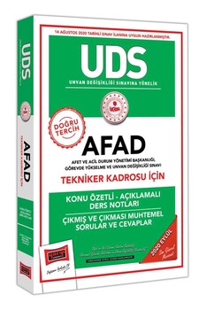  Yargı Yayınları UDS AFAD Tekniker Kadrosu İçin Konu Özetli Çıkmış ve Çıkması Muhtemel Sorular