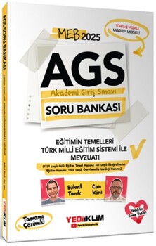  Yediiklim  MEB AGS Eğitimin Temelleri Türk Milli Eğitim Sistemi ile Mevzuatı Tamamı Çözümlü Soru Bankası