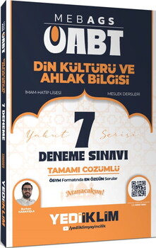  Yediiklim Yayınları MEB AGS ÖABT Din Kültürü Ve Ahlak Bilgisi Tamamı Çözümlü 7 Deneme Sınavı