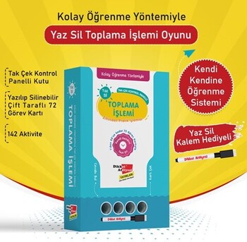  Dikkat Atölyesi Yayınları Kolay Öğrenme Yöntemiyle Yaz Sil Toplama İşlemi Oyunu