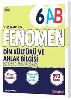  Fenomen Okul Yayınları 6. Sınıf Din Kültürü ve Ahlak Bilgisi Fenomen A-B Soru Bankası