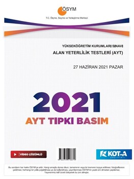  Kota Yayınları AYT 2021 Tıpkı Basım
