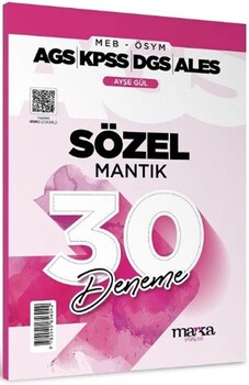  Marka Yayınları MEB AGS KPSS DGS ALES Sözel Mantık 30 Deneme