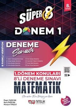  Nitelik Yayınları 8. Sınıf Matematik Süper 1. Dönem 8 Li Deneme