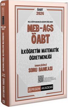  Pegem Akademi 2026 MEB AGS ÖABT İlköğretim Matematik Öğretmenliği Tamamı Çözümlü Soru Bankası