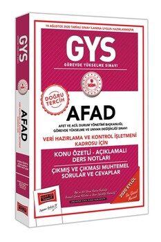  Yargı Yayınları GYS AFAD Veri Hazırlama ve Kontrol İşletmeni Kadrosu İçin Konu Özetli Çıkmış ve Çıkması Muhtemel Sorular