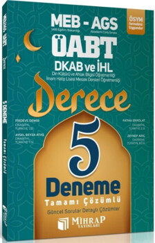 Mihrap Yayınları ÖABT MEB AGS Din Kültürü ve Ahlak Bilgisi Öğretmenliği Derece 5 Deneme