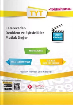  Sonuç Yayınları TYT 1. Dereceden Denklem ve Eşitsizlik Mutlak Değer Kazanım Merkezli Soru Kitapçığı