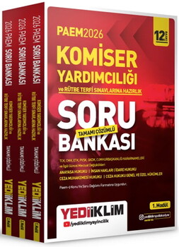  Yediiklim 2026 PAEM Komiser Yardımcılığı ve Rütbe Terfi Sınavlarına Hazırlık Modüler Set Tamamı Çözümlü Soru Bankası 3 Modül