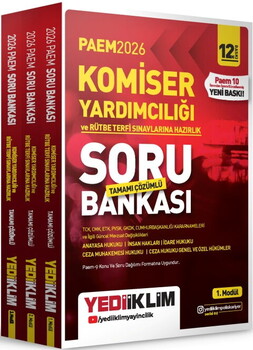  Yediiklim 2026 PAEM Komiser Yardımcılığı ve Rütbe Terfi Sınavlarına Hazırlık Modüler Set Tamamı Çözümlü Soru Bankası 3 Modül
