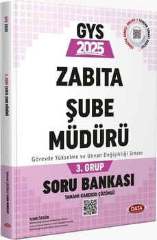  Data Yayınları 2025 GYS Belediye Zabıta Personeli Zabıta Şube Müdürü 3. Grup Soru Bankası