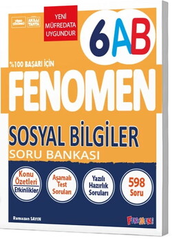  Fenomen Okul Yayınları 6. Sınıf Sosyal Bilgiler A ve B Soru Bankası