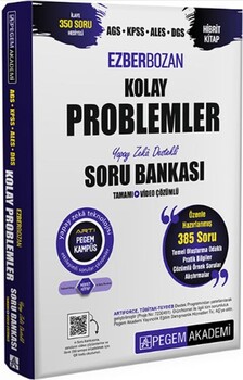  Pegem Yayınları AGS KPSS ALES DGS Ezberbozan Kolay Problemler Tamamı Çözümlü Soru Bankası