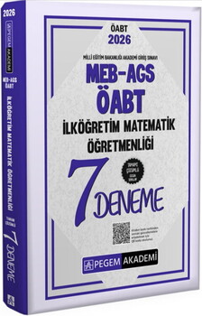 Pegem Akademi 2026 MEB AGS ÖABT İlköğretim Matematik Öğretmenliği Tamamı Çözümlü 7 Deneme
