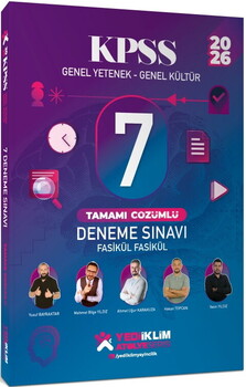 Yediiklim Yayınları 2026 KPSS Genel Yetenek Genel Kültür Fasikül Fasikül 7 Deneme Sınavı Tamamı Çözümlü