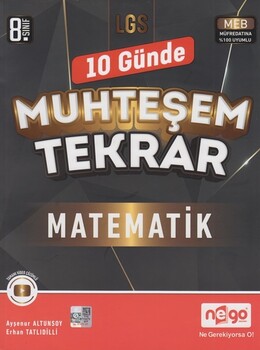  Nego Yayınları 8. Sınıf LGS Matematik 10 Günde Muhteşem Tekrar