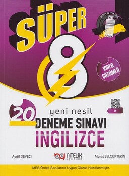  Nitelik Yayınları 8. Sınıf İngilizce Süper Yeni Nesil 20 Deneme Sınavı
