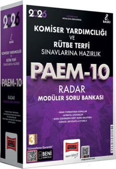  Yargı Yayınları 2026 PAEM Komiser Yardımcılığı ve Rütbe Terfi Sınavlarına Hazırlık Radar Modüler Soru Bankası