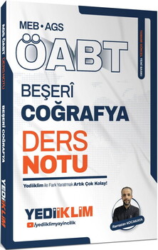 Yediiklim Yayınları MEB AGS ÖABT Beşeri Coğrafya Ders Notu