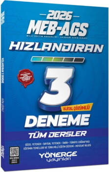  Yönerge Yayınları 2026 MEB AGS Tüm Dersler Hızlandıran 3 Deneme Çözümlü