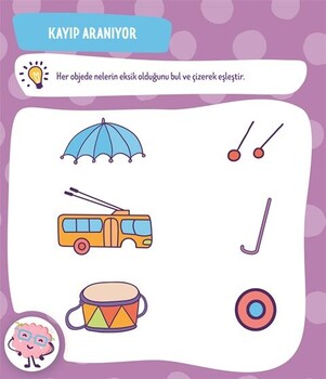  Dikkat Atölyesi Yayınları Mantıksal Düşünme Becerileri ve Dikkat Yaz-Sil Evde Etkinlik Kitabı 2-4 Yaş