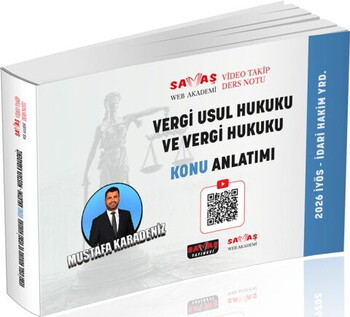  Savaş Yayınları 2026 İYÖS İdari Hakim Yardımcılığı Vergi Usul Hukuku ve Vergi Hukuku Konu Anlatımı