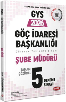  Data Yayınları 2026 GYS Göç İdaresi Başkanlığı Şube Müdürlüğü Tamamı Çözümlü 5 Deneme