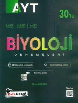  Kafa Dengi Yayınları AYT Biyoloji 30 lu Deneme