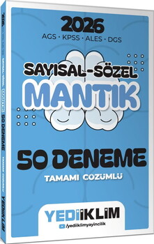  Yediiklim  2026 AGS KPSS ALES DGS Sayısal Sözel Mantık Tamamı Çözümlü 50 Deneme