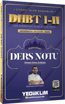 Yediiklim  Diyanet İşleri Başkanlığı DHBT I-II Ortaöğretim Ön Lisans Lisans Ders Notu