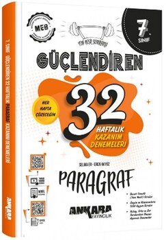  Ankara Yayıncılık 7. Sınıf Paragraf Güçlendiren 32 Haftalık Kazanım Denemeleri