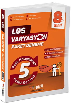  Gizli Yayınları 8. Sınıf LGS VARYASYON 5 li Paket Deneme