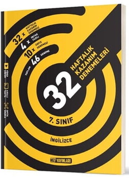  Hız Yayınları 7. Sınıf İngilizce 32 Haftalık Kazanım Denemeleri