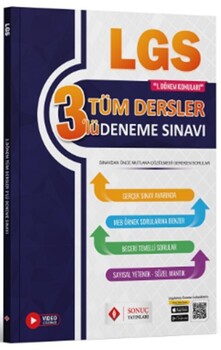  Sonuç Yayınları 8. Sınıf LGS Tüm Dersler 3 lü Deneme