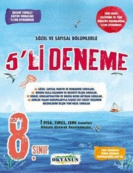  2024 Okyanus Yayınları 8. Sınıf Sayısal ve Sözel Bölümlerle 5 li Deneme
