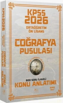  CBA Yayınları 2026 KPSS Lise Ortaöğretim Ön Lisans Coğrafya Pusulası Konu Anlatımı