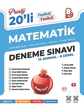  Nartest Yayınları 8. Sınıf Prestij Matematik 20 Deneme Sınavı