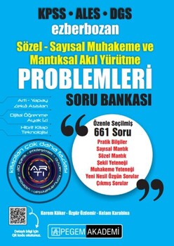  Pegem Yayınları KPSS ALES DGS Ezberbozan Sözel Sayısal Muhakeme ve Mantıksal Akıl Yürütme Problemleri Soru Bankası