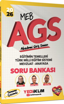  Yediiklim  2026 MEB AGS Eğitimin Temelleri Türk Milli Eğitim Sistemi Mevzuat Anayasa Tamamı Çözümlü Soru Bankası