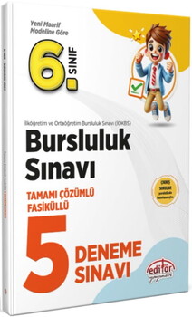  Editör Yayınları 6. Sınıf Bursluluk Tamamı Çözümlü Fasiküllü 5 Deneme Sınavı