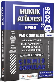  Dizgi Kitap 2026 Hukuk Atölyesi HMGS Hukuk Mesleklerine Giriş Sınavı Fark Dersler Çıkmış Sorular